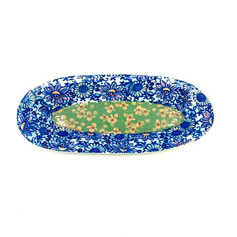 Porcelain Blue/ Green Floral Patterned Small Tray