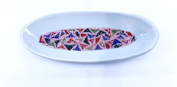 Small Porcelain Tray with Pink Slip