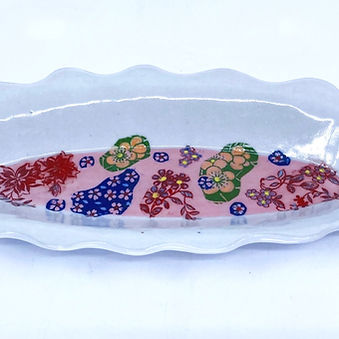 Small Porcelain Tray with Scalloped Edge