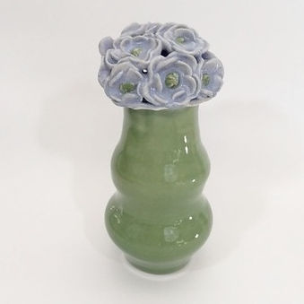 Porcelain Vase with Hand-Crafted Floral Lid
