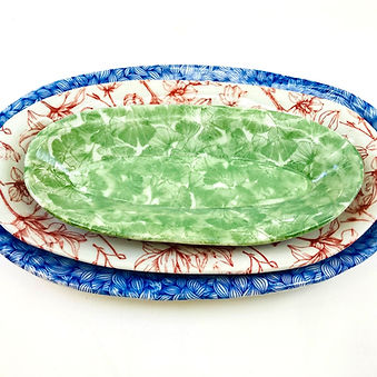 Three Trays, Three Leaf Patterns, Three Colors
